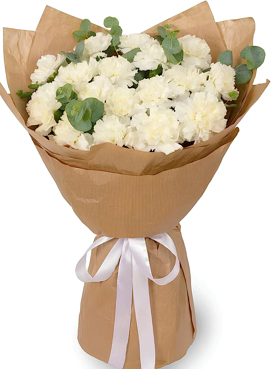 17 Adet Beyaz Karanfil Buketi