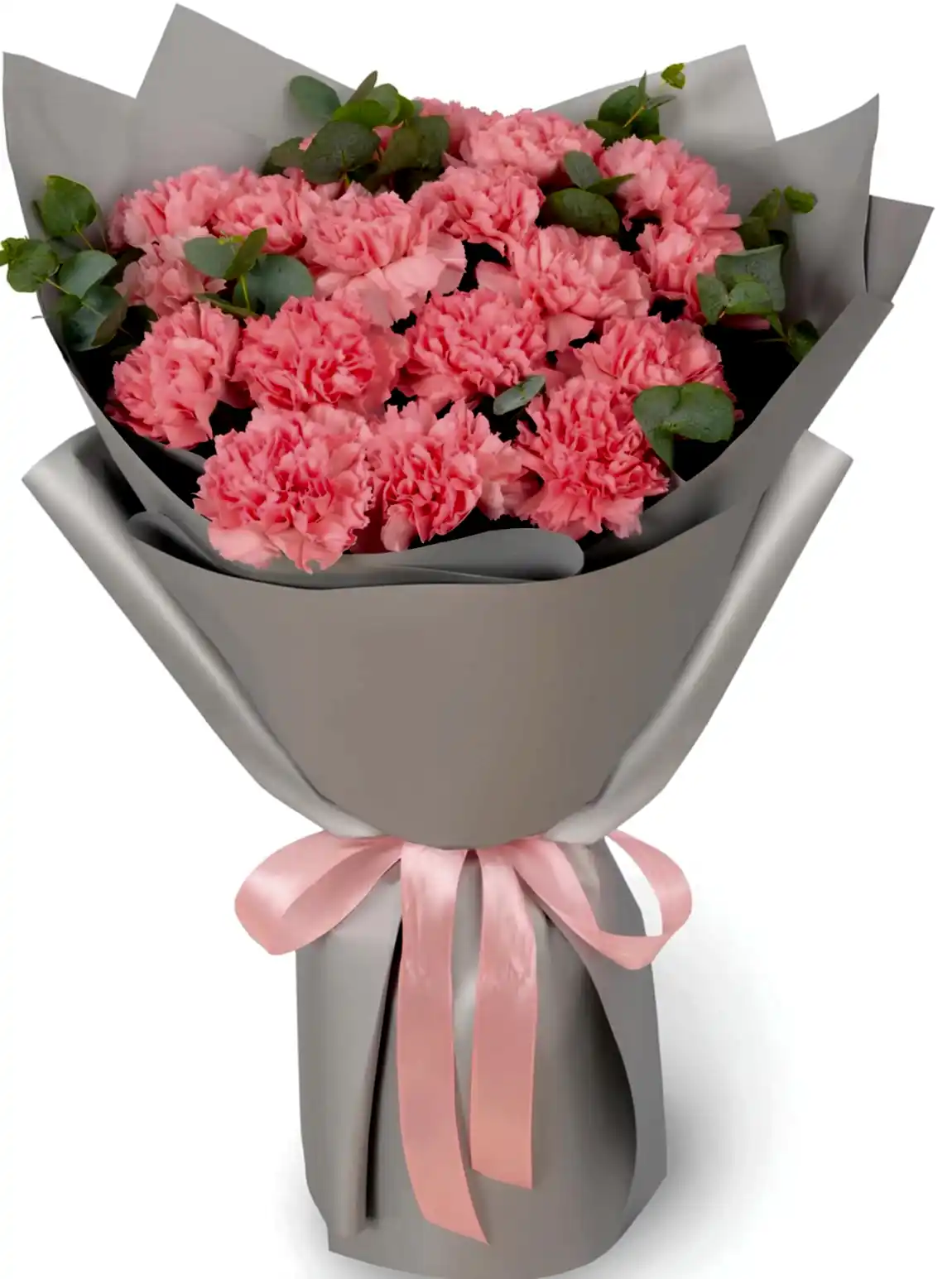 17 Pembe Karanfil Buketi