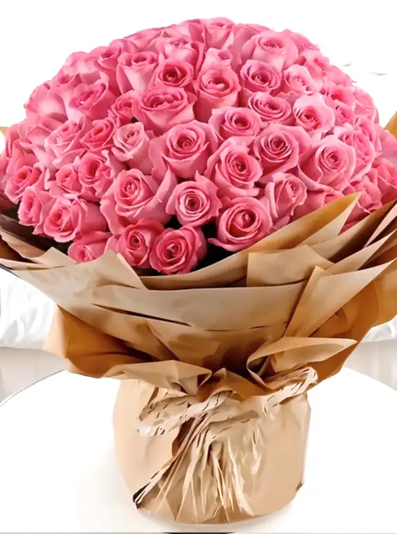 101 Adet Pembe Gül Buketi