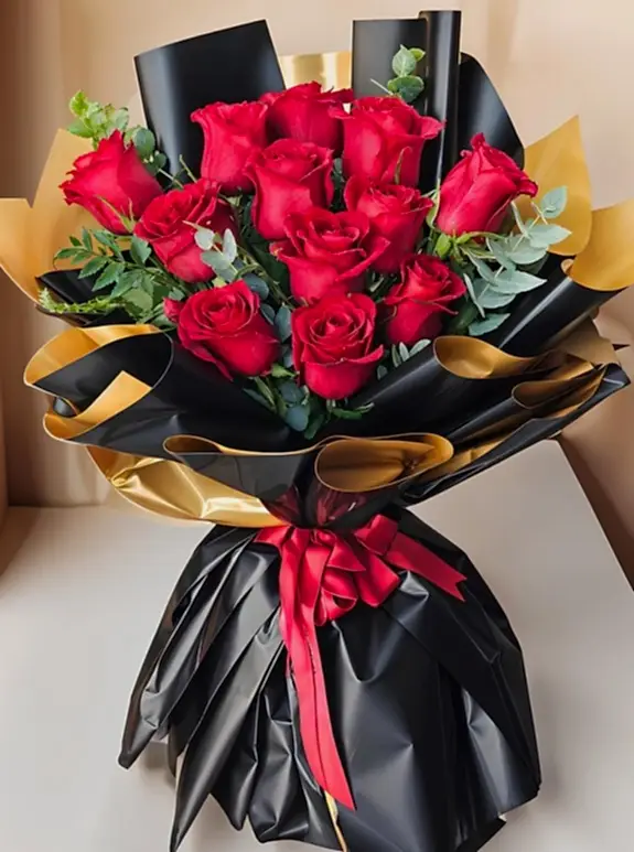 12 Tane Kırmızı Gül Buketi