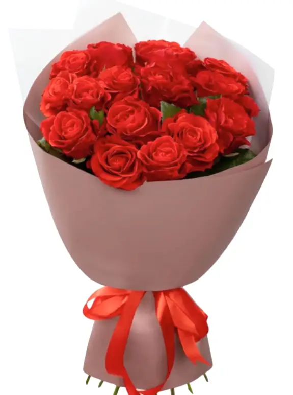 15 Büyük Boy Kırmızı Gül Buketi