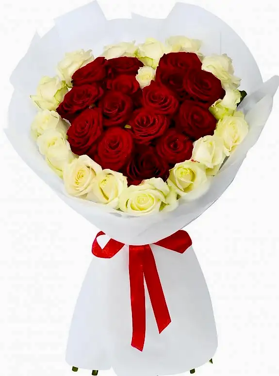 15 Kırmızı Gül 16 Beyaz Gül Buketi