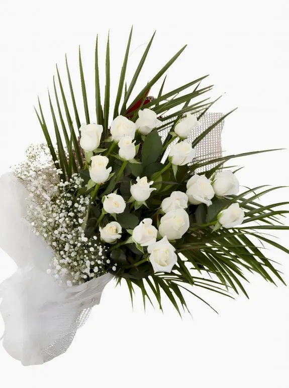 17 Adet Beyaz Gül Buketi