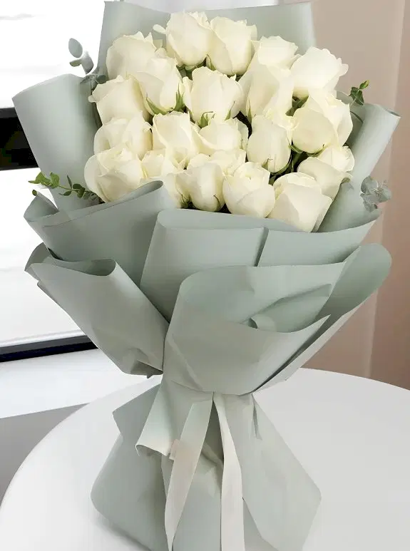 20 Tane Beyaz Gül Buketi