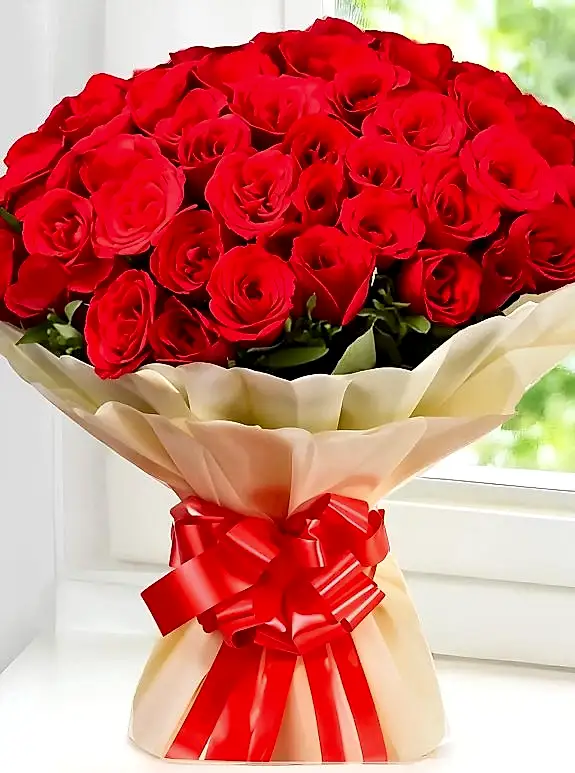 50 Tane Büyük Gül Buketi