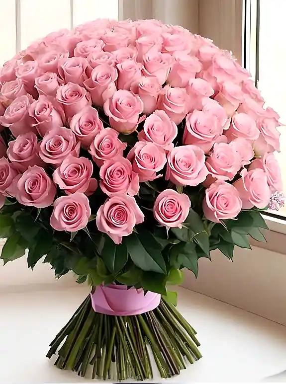 50 Tane Pembe Gül Buketi