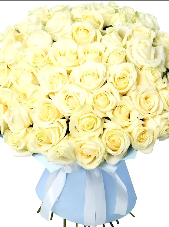 51 Adet Krem Gül Buketi