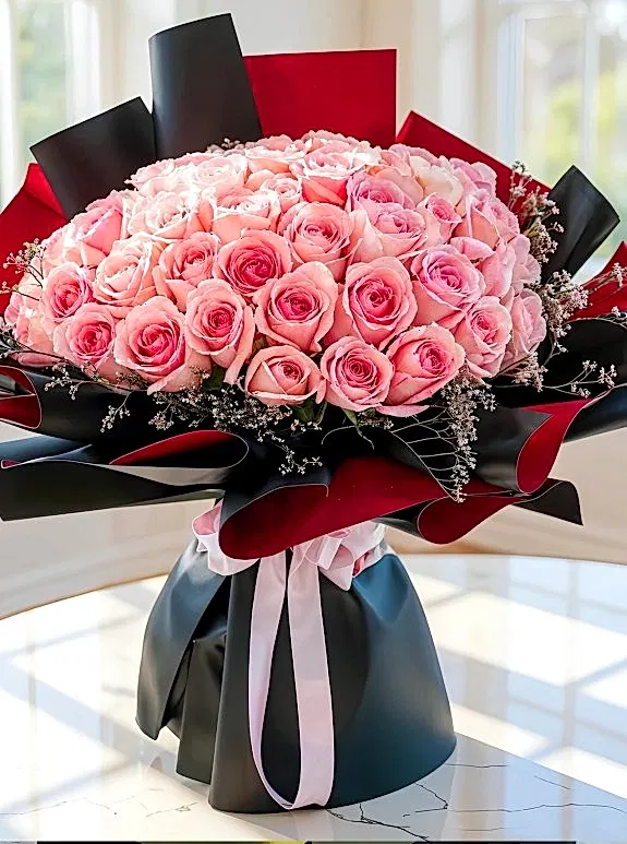 51 Adet Pembe Gül Buketi