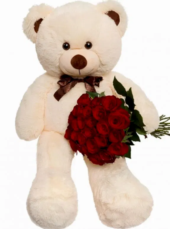 Ayıcıklı ve 25 Adet Gül